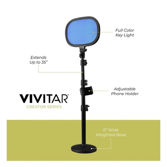 Streaming Light 9" USB New Camera Panel Light Wireless Remote Camera Light Black - Picture 5 of 8